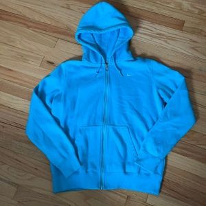Teal Nike zip up hoodie